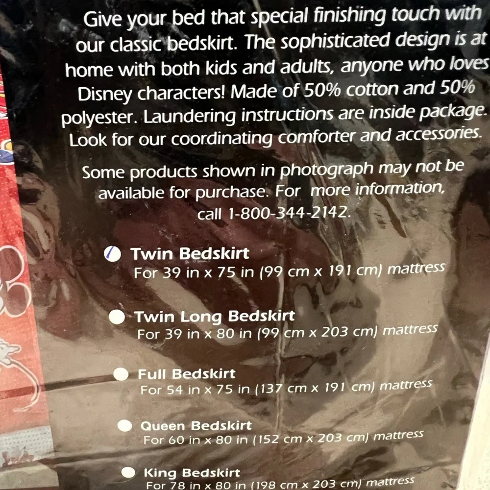 NOS Mickey & Co Tailored Twin Comic Mickey Bed Skirt